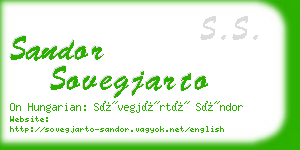 sandor sovegjarto business card